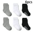 thumbnail image 1 of FLMEI 6-Pair Baby Toddler Cotton Socks Boys Girls Non-slip Socks Solid Color Ankle Socks for Kids 0-7 Years, 1 of 9