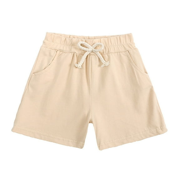 FLMEI 9M-5Years Boys Girls Shorts Summer Shorts Solid Color Comfortable Breathable Five-Quarter Pants Shorts for Baby Kids