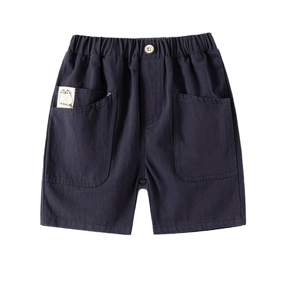 FLMEI Baby Kids Cargo Shorts Pants with Pocket for Boys Elastic Waist Casual Shorts 2-10 Years Boys Summer Drawstring Five Pants for Toddler