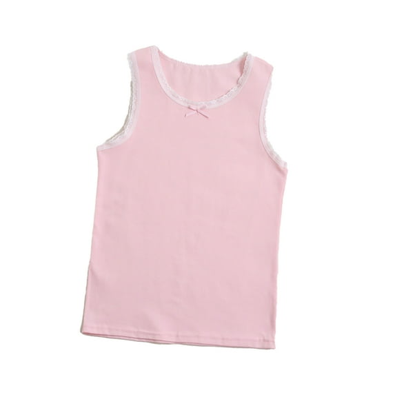 FLMEI Baby Kids Girls Tanks Tops - Sleeveless Cotton Undershirts Toddler Sweet Soft Underwear for Girls Size 3-8 Years