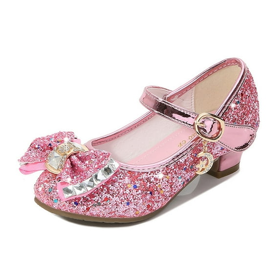 FLMEI Big Kid Girls Dress Shoes Girls Shoes Bow Wedding Party Heel Flower Shoes (Toddler/Little Kid/Big Kid)