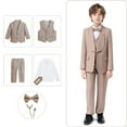 thumbnail image 1 of FLMEI Boy Suits 6 Piece Slim Fit Suit for Kids Toddler Boy Tuxedo Set Formal Set Wedding Ring Bearer Outfit for 1-14Y, 1 of 8