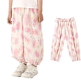 thumbnail image 1 of FLMEI Boys Girls Cotton Pants Anti-Mosquito Long Bloomers for Kids Toddler Summer Printed Casual Drawstring Unisex Trousers 2-12 Years Old, 1 of 9