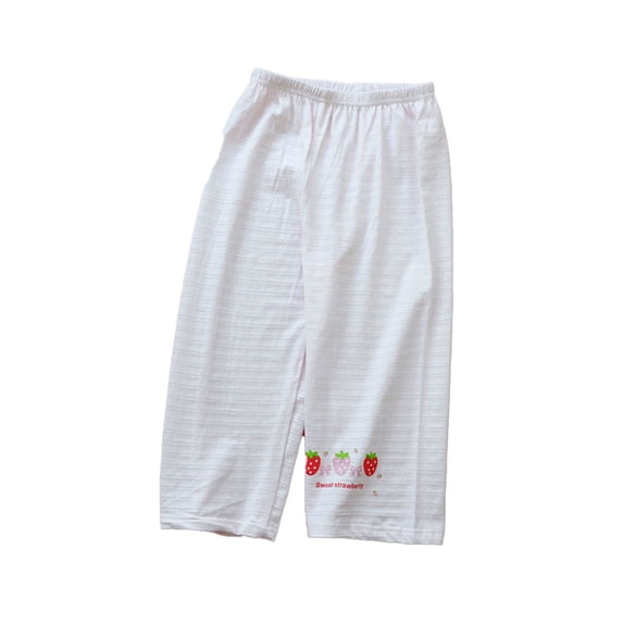 Chenyin Boys Girls Pajama Pants for Baby Kids Unisex Cotton Capris Pant 2-9 Years Summer Loose Seven Trousers for Toddler