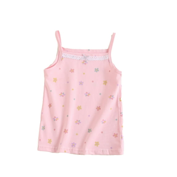 FLMEI Girls Cartoon Vest Undershirt for Kids Toddler,3-8Years Baby Summer Cartoon Tops Sling Vest Cotton Cute Spaghetti Strap Shirt