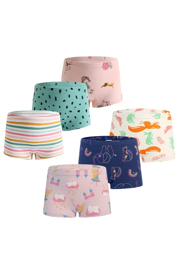 Girls Cotton Boxer Briefs Underwear Shorts 6-12Y Panties for Kids Toddler Girls Soft Boxer Briefs Panties Boxer (Pack of 3)