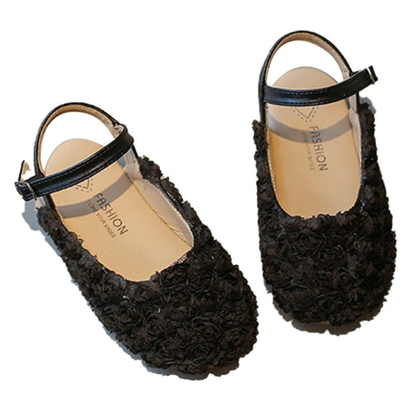 FLMEI Girls Sandals for Kids Toddler Flower Wrap Toe Princess Shoes Performances Single Shoes Summer Flats Dress Shoes