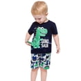 thumbnail image 1 of FLMEI Kids Baby Boys Short Sleeve T-Shirt and Short Outfit Set Dinosaur Cartoon Athletic Loose Sports T-Shirt Set 2-7Years, 1 of 9