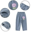 thumbnail image 1 of FLMEI Kids Baby Girls Straight Denim Pants Washed Elastic Waist Casual Trousers Spring Fall Wide Leg Baggy Jeans Pants Size 1-8 Years, 1 of 8