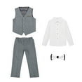 thumbnail image 1 of FLMEI Kids Baby Suits 4Pcs Set Slim Fi Wedding Suits for Boys,1-14Y Teen Wedding Outfit Gentleman Waistcoat Prom Tuxedo Dress Suit Boys Dresswear Up(Toddler, Little Boys, Big Boys), 1 of 8