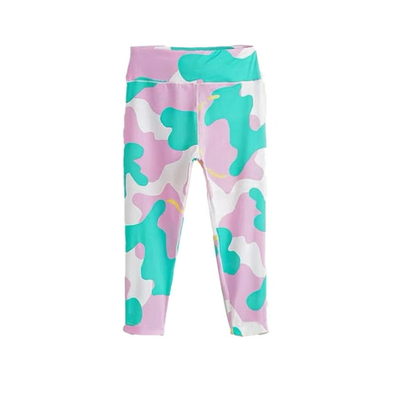 FLMEI Kids Girls Athletic Leggings,Girls Bottoms Dance Pants for Kids, Active Tights for Yoga Running Ninth Pants for 6-12T