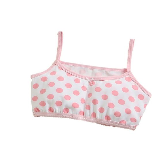 FLMEI Kids Girls Training Bras Sports Underwear Students Cami Bralette Cotton Bras Sponge Pads Sports Tanks 7-11 Years