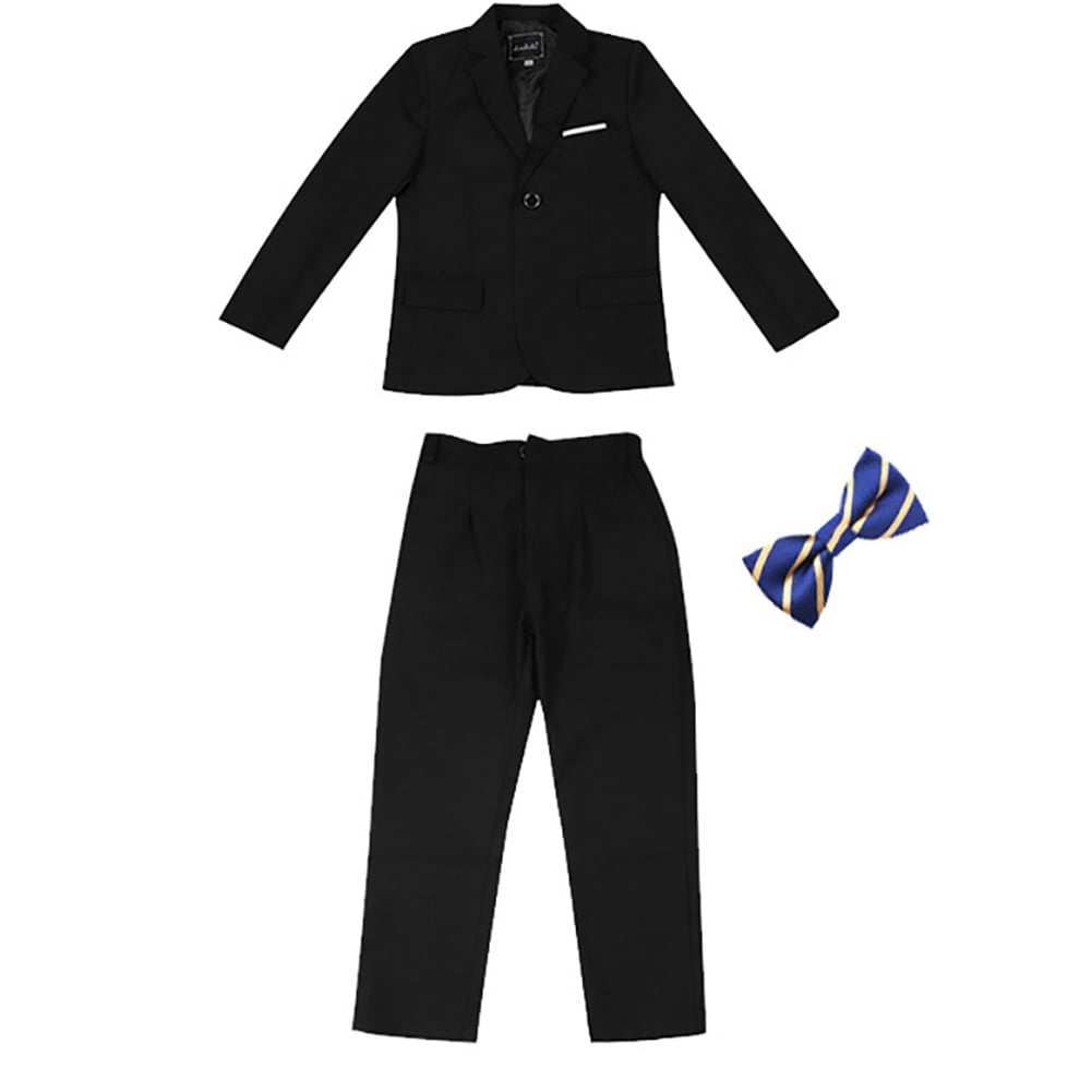FLMEI Kids Teen Boy's Tuxedos Toddler 3Pcs Formal Suits Set Youth Slim Fit Suit for Weddings