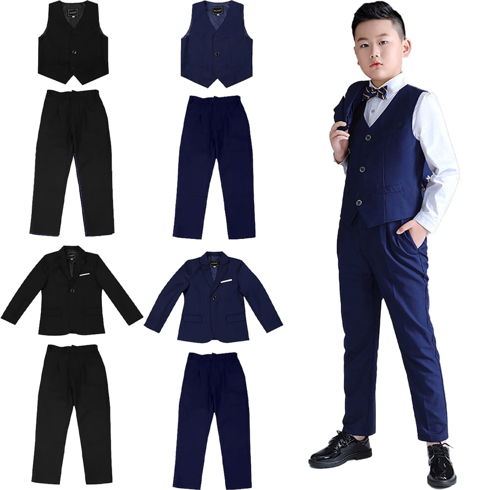 FLMEI Kids Teen Boy's Tuxedos Toddler 3Pcs Formal Suits Set Youth Slim