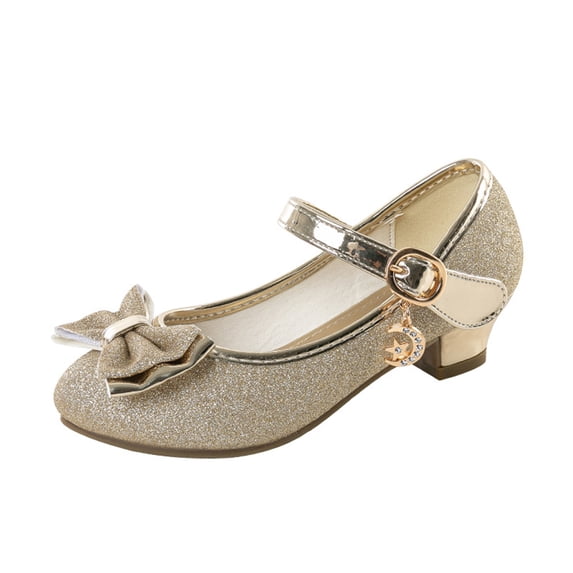 FLMEI Kids Toddle Girls Dress Shoes Flower Girls Wedding Party Heels Princess Shoes Flats Performance Mary Jane Shoes