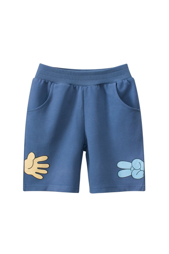 Kids Toddler Boys Cartoon Print Shorts with Pockets Summer Cotton Jogger Shorts Baby Elastic Waist Five Pants for Boys 2-12 Years