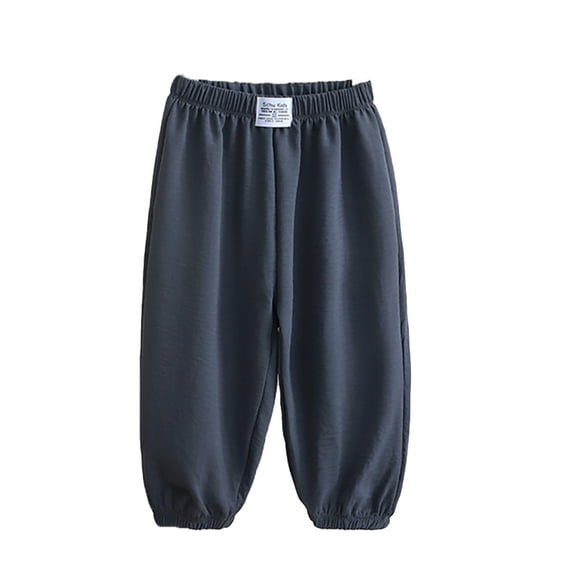 FLMEI Kids Toddler Boys Girls Pants Infant Elastic Waist Anti-Mosquito Trousers Unisex Solid Colour Wide-Legged Joggers Pants Size 6 M-10T