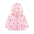 thumbnail image 1 of FLMEI Kids Toddler Girls Sun Protection Jacket with Hooded ，Spring Summer Long Sleeve Sun Shirt，Zipper Rash Guard, Upf 50 + Sunsuits Printing Rashguard Tops 3-8T, 1 of 6