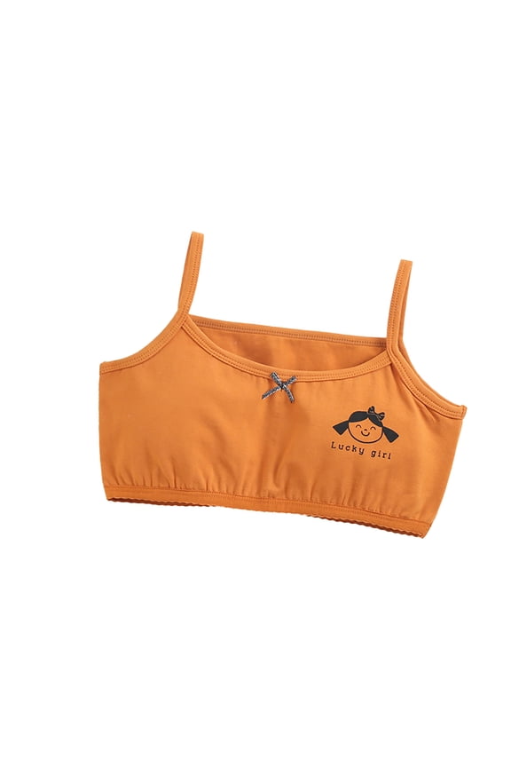 Kids Training Bras for Girls Sports Bras Cotton Sports Underwear with Removable Padding Students Bralette 7-11T