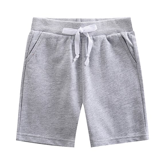 FLMEI Kids Unisex Shorts Toddler Baby Cotton Elastic Wais Solid Casual Style Shorts for Boys Girls 1-9 Years