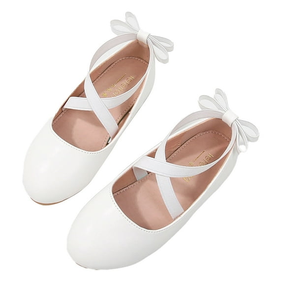 FLMEI Little Big Girls Leather Shoes for Kids Toddler Dance Performance Flat Shoes Baby Soft Sole Shiny Princess Shoes for Girls
