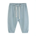 thumbnail image 1 of FLMEI Little Girls Boys Cotton Linen Pants for Baby Toddler Casual Lantern Trousers for Kids Summer Thin Section Boys Bottoms Size 0-6T, 1 of 6