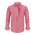 thumbnail image 1 of FLMEI Men's Long Sleeve Shirts Solid Color Blouses Tops Spring Fall Lapel Dress Shirts Zipper Closure Shirts XS-XXXL, 1 of 7