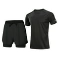 thumbnail image 1 of FLMEI Men's Swim Shirts Set Short Sleeve Uv Sun Protection Quick Dry T-Shirt and Swim Trunks Summer Loose Bathing Suit 2PCS Outfit M-4XL, 1 of 7