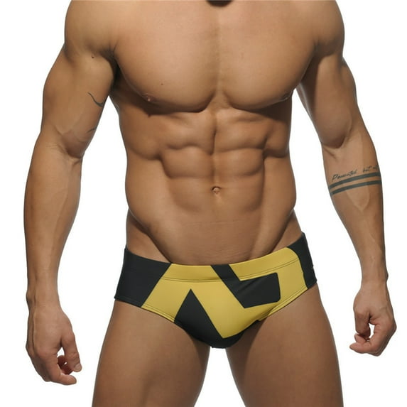 FLMEI Men's Swimsuits Bikini Briefs Summer Print Swim Trunks Quick Dry Swim Underwear Beach Board Shorts for Mens S-XXL