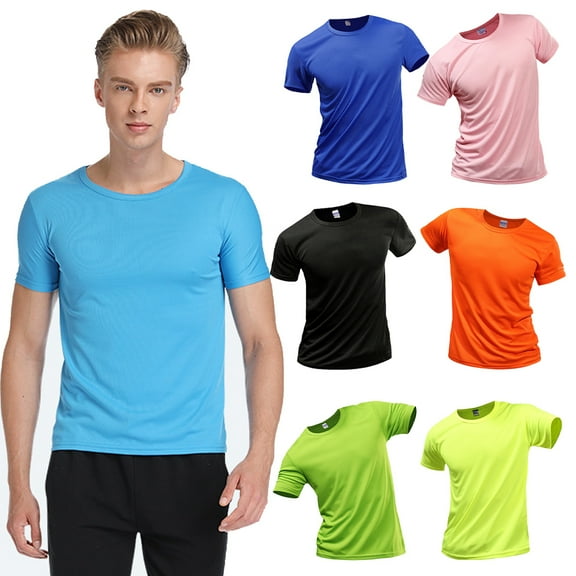 FLMEI Men's and Women's Quick Dry Shirt Marathon Short Sleeve T Shirt Summer Sportswear Shirts Unisex Absorbent Tees S-4XL