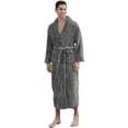 thumbnail image 1 of FLMEI Mens Flannel Robes Long Plush Fleece Bathrobe for Men Warm Fall Winter House Night-Robe Thickened Loose Sleepwear Pajamas for Men M-XL-XXXL, 1 of 8