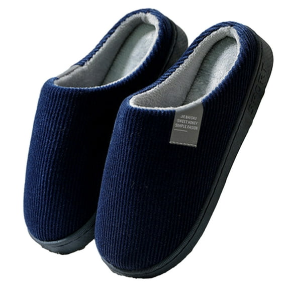 FLMEI Mens Slippers Womens Slippers Warm Slippers for Couple Indoor Outdoor Non-slip House Shoes Fall Winter Thick Bottom Fleece Slippers Size 5-8.5