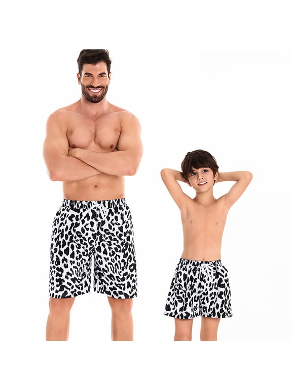 Parent-Child Father Son Matching Swim Trunks Mens Swim Trunks for Baby Kids Dad Family Matching Swimsuits Shorts