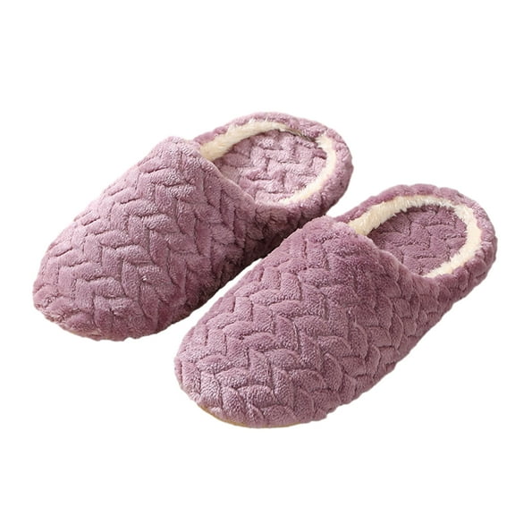 FLMEI Slippers for Women Mens Indoor House Slip-On Slippers Fall Winter Wooden Floor Cotton Shoes Warm Indoor Outdoor Slippers for Couples