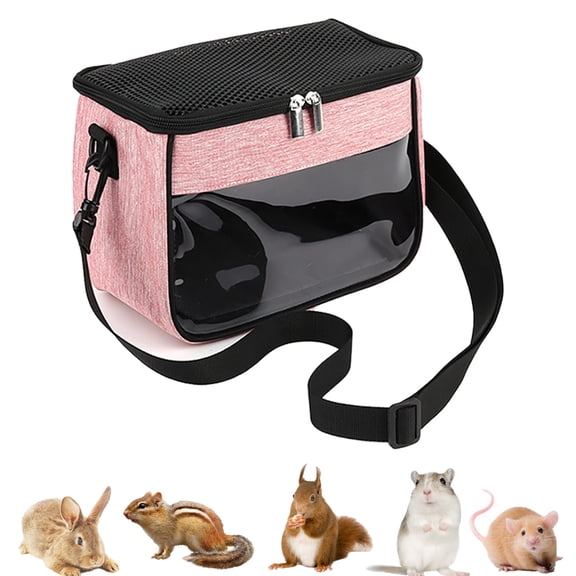 FLMEI Small Pet Carrier Bag Travel Carrier Portable Outgoing Breathable with Adjustable Shoulder Strap Pet Carrying Bag for Hamster Small Pets 1PCS