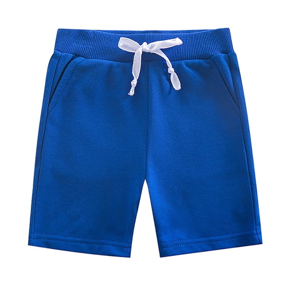 FLMEI Toddler Baby Boys Girls Shorts Solid Color Shorts Trousers for Kids Elastic Waist Jogger Short Summer Unisex Five Pants with Pockets 1-9 Years Old