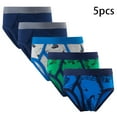 thumbnail image 1 of FLMEI Toddler Baby Boys Underwear Briefs Kids Solid Colour Panties Soft Cotton Undies for 2-12 Years 5PCS, 1 of 7