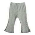 thumbnail image 1 of FLMEI Toddler Baby Girls Cotton Flare Pants Leggings Stretch Bell Bottom Pants Newborn Solid Color Elastic Waist Flare Leggings Trousers for 3 Months-3 Years, 1 of 8
