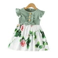 thumbnail image 1 of FLMEI Toddler Baby Girls Dresses Outfits Ruffle Sleeve Summer Dress Kids Cute Floral Sundresses for 12 Months - 8 Years, 1 of 8