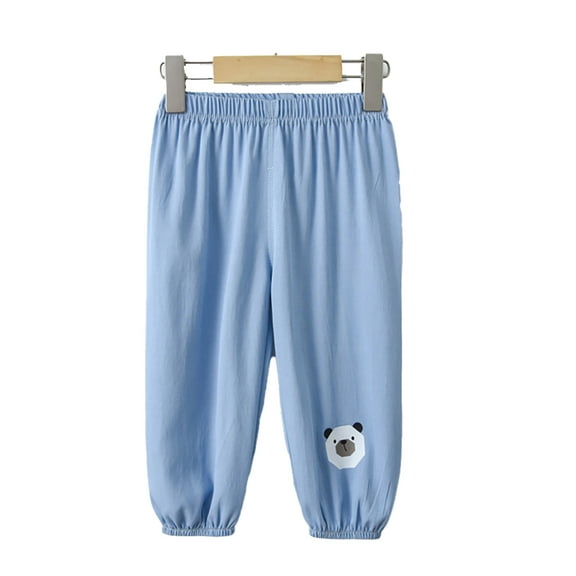 FLMEI Toddler Kids Baby Boys Girls Denim Pants Anti-Mosquito Jeans Trousers Elastic Waist Casual Bloomers Pants 2-7 Years Old
