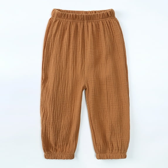 Chenyin Toddler Kids Boys Girls Lantern Pants Anti-Mosquito Trousers for 9M-8T Solid Color Jogger Pants Baby Drawstring Spring Summer Sweatpants