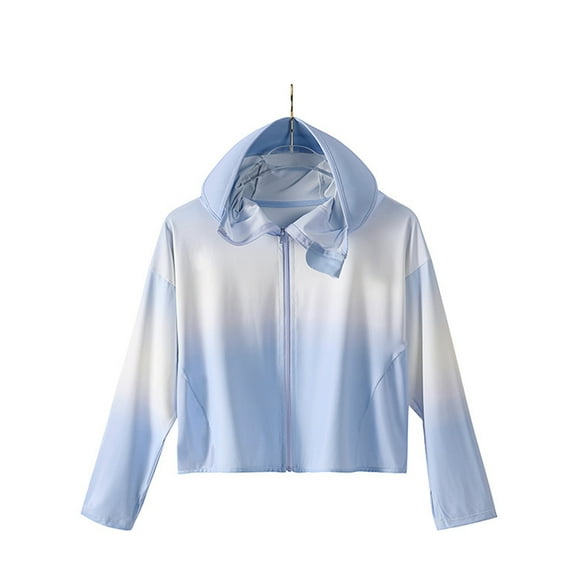 FLMEI Toddler Kids Boys Girls Sun Protection Jacket UV Protection Gradient Sun Shirt Quick Dry Sunsuits Summer Unisex Quick Dry Rashguard for Youth 3-14 Years