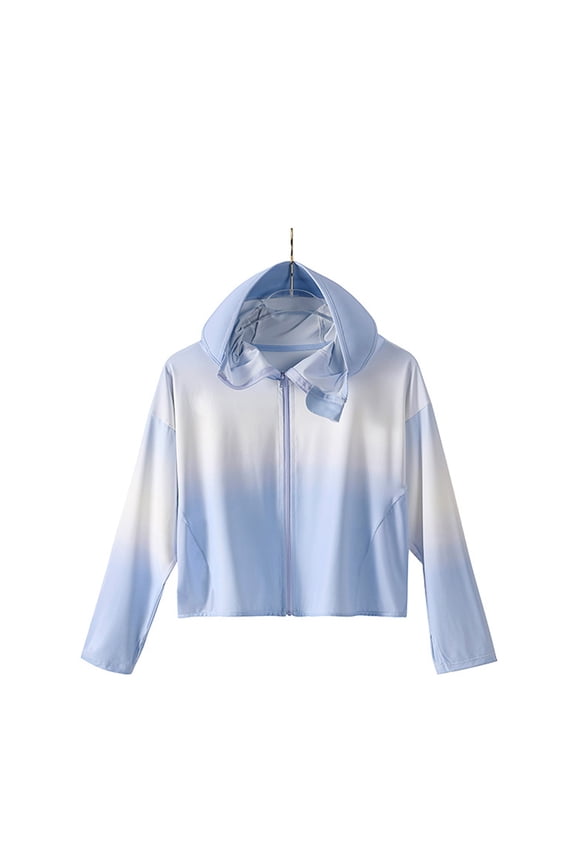 Toddler Kids Boys Girls Sun Protection Jacket UV Protection Gradient Sun Shirt Quick Dry Sunsuits Summer Unisex Quick Dry Rashguard for Youth 3-14 Years