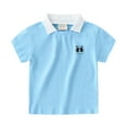 thumbnail image 1 of FLMEI Toddler Kids Boys Summer Lapel T-Shirt Short Sleeves Cotton Shirt Tops Pullover Cute Print Casual Tee Shirt for 1-6 Years Old, 1 of 9
