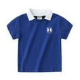thumbnail image 1 of FLMEI Toddler Kids Boys Summer Lapel T-Shirt Short Sleeves Cotton Shirt Tops Pullover Cute Print Casual Tee Shirt for 1-6 Years Old, 1 of 9