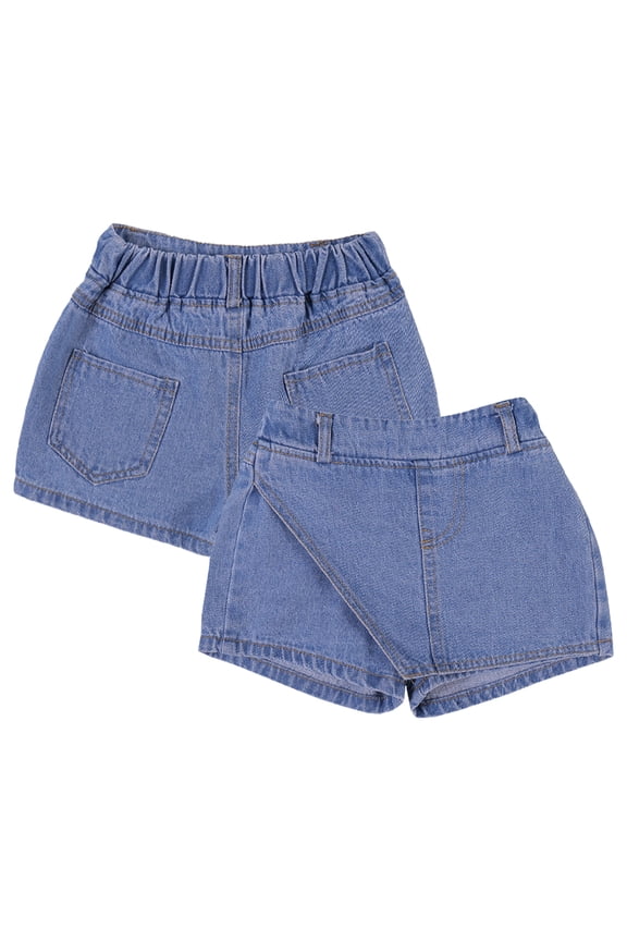 Toddler Kids Denim Skirt Shorts for Girls Solid Colours Baby Jeans Shorts 3-12 Years Summer Slim Skirt Denim for Girls