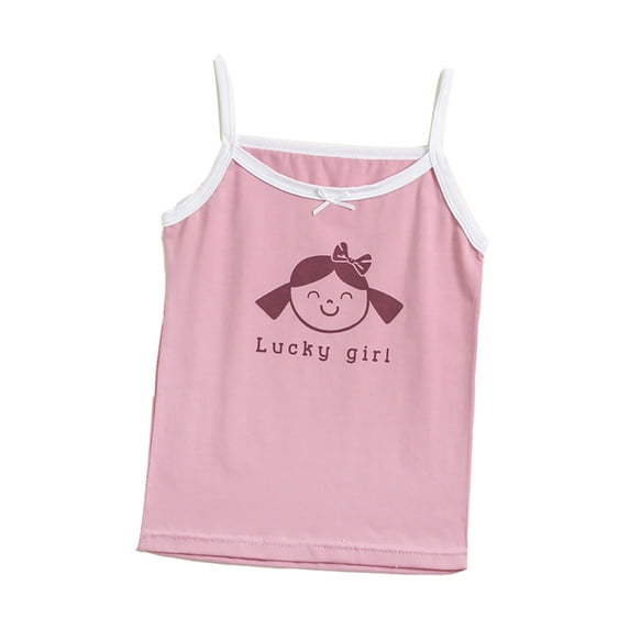 FLMEI Toddler Kids Girls Printed Camisole, 100% Cotton Four Seasons Cami Soft Cute Undershirts for Baby 3-8 Years
