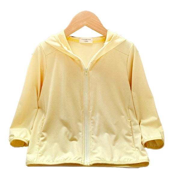 FLMEI Toddler Kids Ice Silk Sun Protection Jacket for Boys Girls UV Protection Sun Shirt Quick Dry Sunsuits Summer Unisex Hooded Rashguard for Baby 2-12 Years