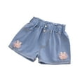 thumbnail image 1 of FLMEI Toddler Kids Jeans Denim Shorts Pants for Girls Summer Elastic Shorts Baby Casual Comfortable Breathable Shorts Pants for 1-6Y, 1 of 7
