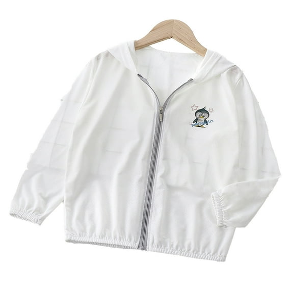 FLMEI Toddler Kids Sun Protection Jacket for Boys Girls Ice Silk Sun Shirt Summer UPF 50+ Sunsuits for 1-10 Years Hooded Rashguard Coat Baby Air Conditioning Shirt